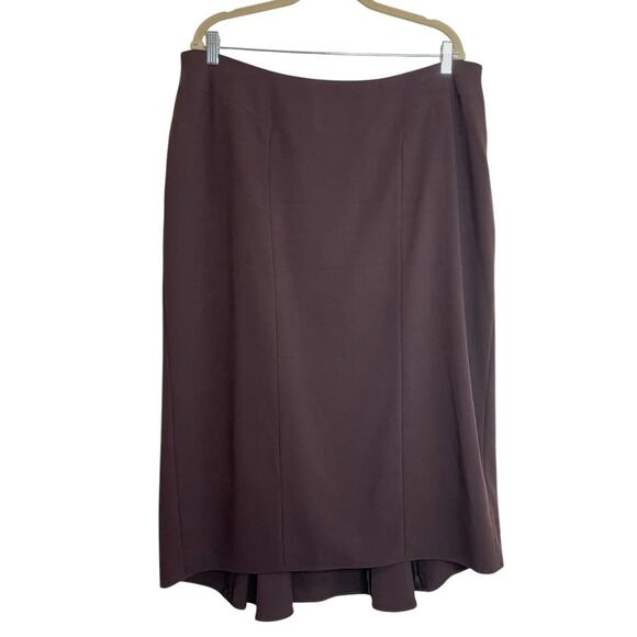 Bob Mackie Studio Womens Skirt Plus Size 18W Brown Midi Career Work Lined Modest - Picture 1 of 6